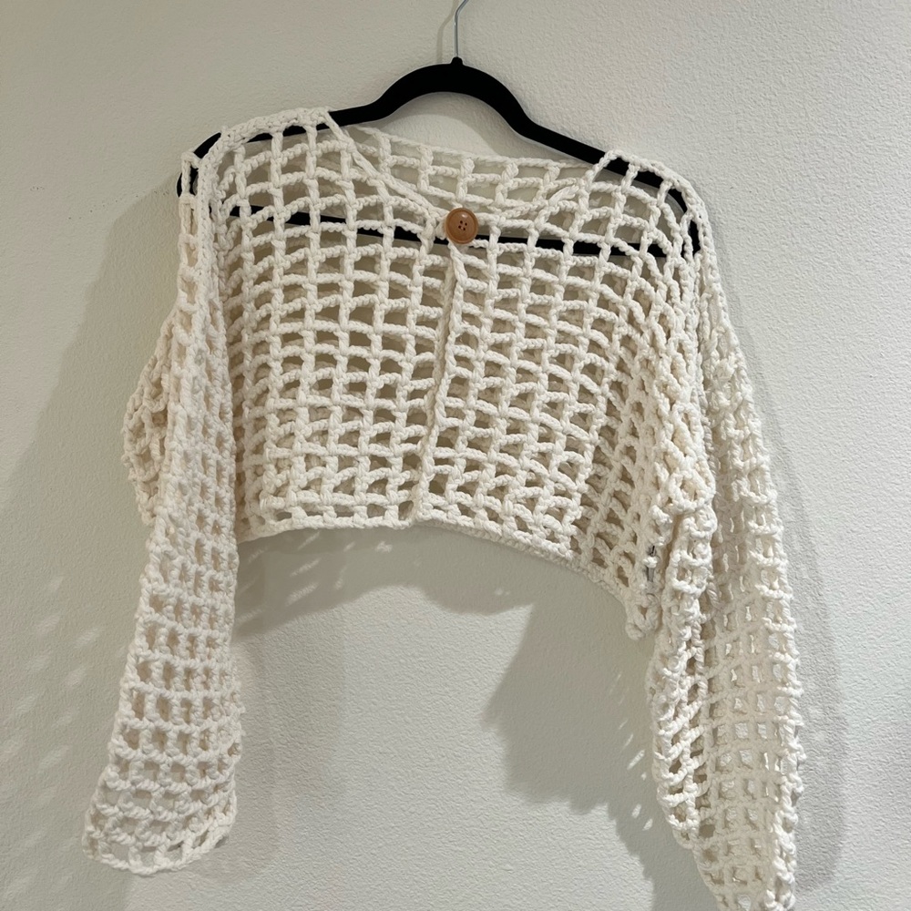 Vintage heavy knit cover up - Womens